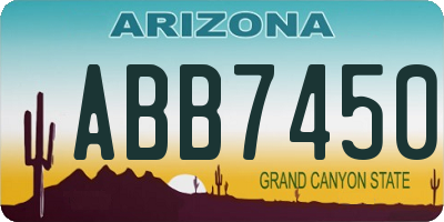 AZ license plate ABB7450