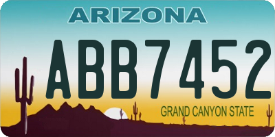 AZ license plate ABB7452