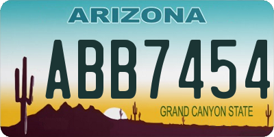 AZ license plate ABB7454