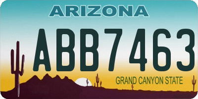 AZ license plate ABB7463