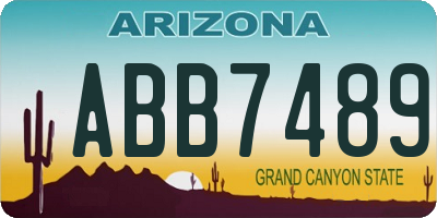 AZ license plate ABB7489
