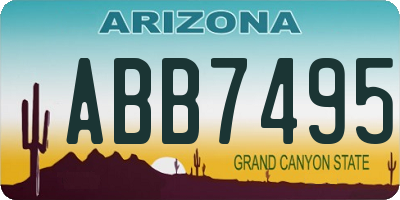 AZ license plate ABB7495