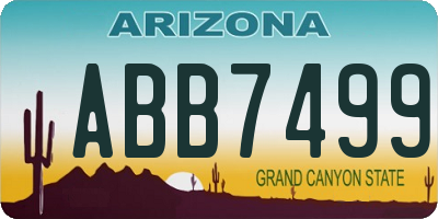 AZ license plate ABB7499