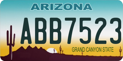 AZ license plate ABB7523