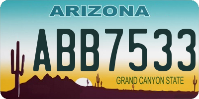 AZ license plate ABB7533