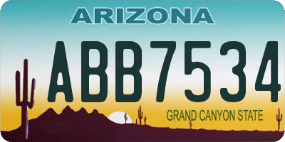 AZ license plate ABB7534