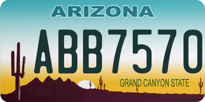 AZ license plate ABB7570