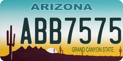 AZ license plate ABB7575