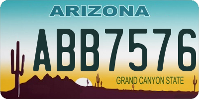 AZ license plate ABB7576