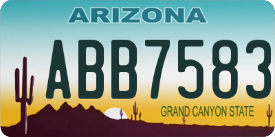 AZ license plate ABB7583
