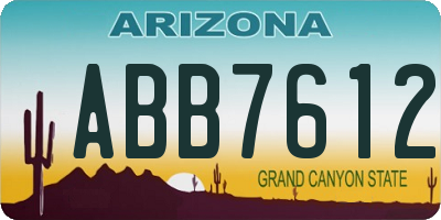 AZ license plate ABB7612