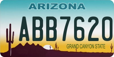 AZ license plate ABB7620