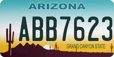 AZ license plate ABB7623