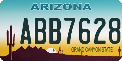 AZ license plate ABB7628
