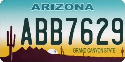 AZ license plate ABB7629