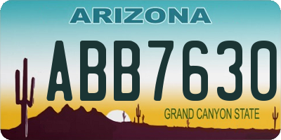 AZ license plate ABB7630