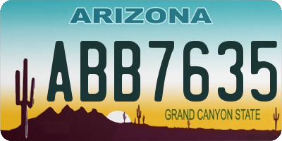 AZ license plate ABB7635