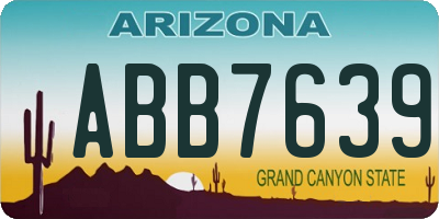 AZ license plate ABB7639