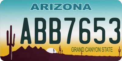 AZ license plate ABB7653