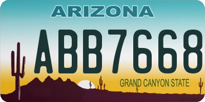 AZ license plate ABB7668