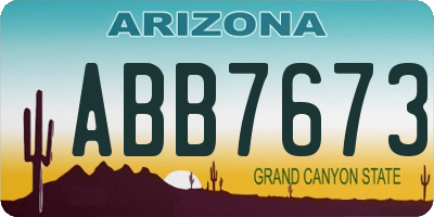 AZ license plate ABB7673