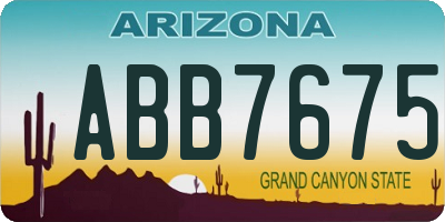 AZ license plate ABB7675