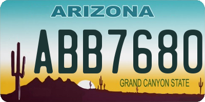 AZ license plate ABB7680
