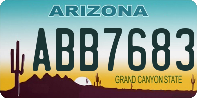 AZ license plate ABB7683