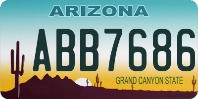 AZ license plate ABB7686