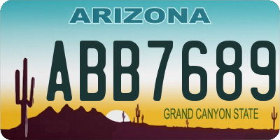 AZ license plate ABB7689