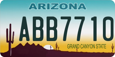 AZ license plate ABB7710