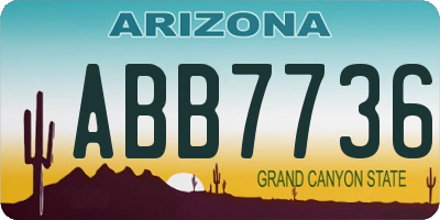 AZ license plate ABB7736