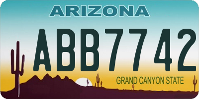 AZ license plate ABB7742