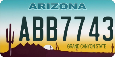 AZ license plate ABB7743
