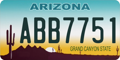 AZ license plate ABB7751