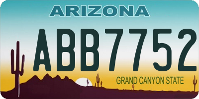 AZ license plate ABB7752
