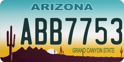 AZ license plate ABB7753