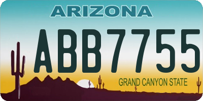 AZ license plate ABB7755