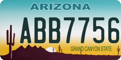 AZ license plate ABB7756