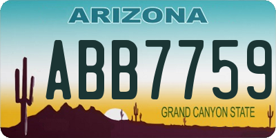 AZ license plate ABB7759