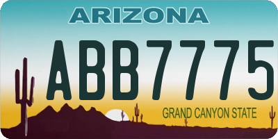 AZ license plate ABB7775