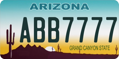 AZ license plate ABB7777
