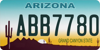 AZ license plate ABB7780