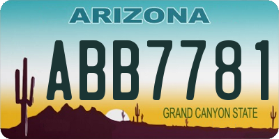 AZ license plate ABB7781