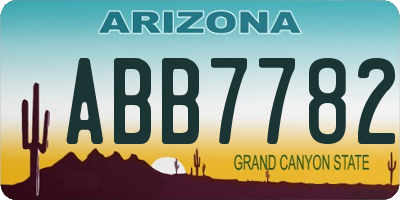 AZ license plate ABB7782