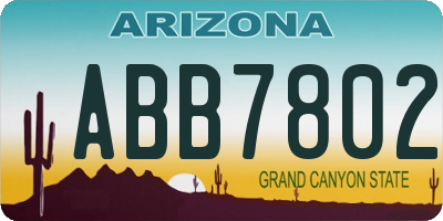 AZ license plate ABB7802
