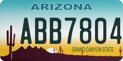 AZ license plate ABB7804
