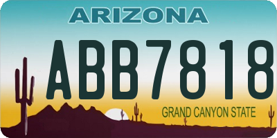 AZ license plate ABB7818