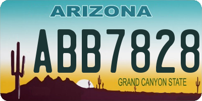 AZ license plate ABB7828