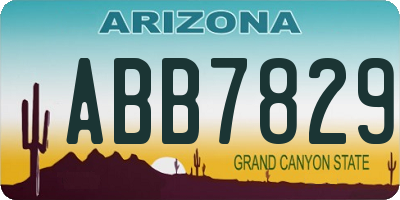 AZ license plate ABB7829
